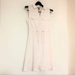 H&M white sleeveless button down shirt dress sz 6